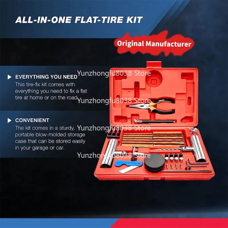 General Heavy Duty Tire Repair Kit 57 Piece Value Fixed Repair Auto Tool Kit Box
