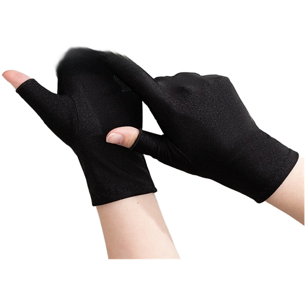Womens Fingerless Gloves with Screen-Sensitive Tips and Ice Silk Body for Temperature Regulation and for dexterity
