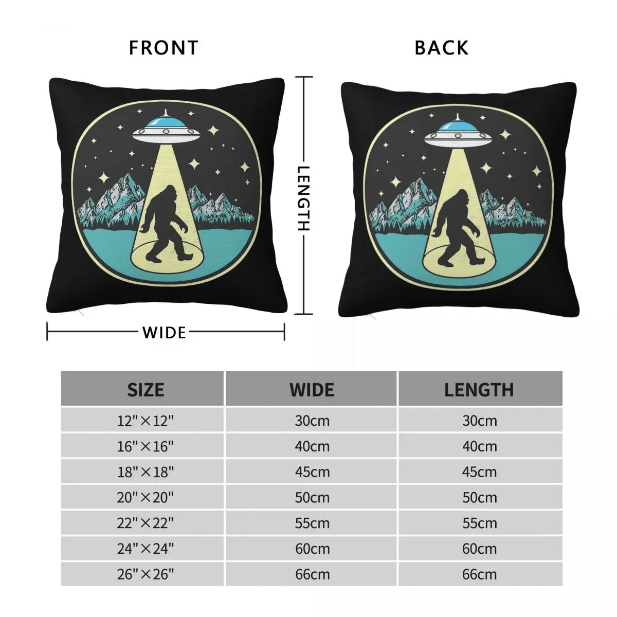 Bigfoot Abduction Sasquatch Square Pillowcase Polyester Linen Velvet Creative Decor Throw Pillow Case Sofa Seater Cushion Cover