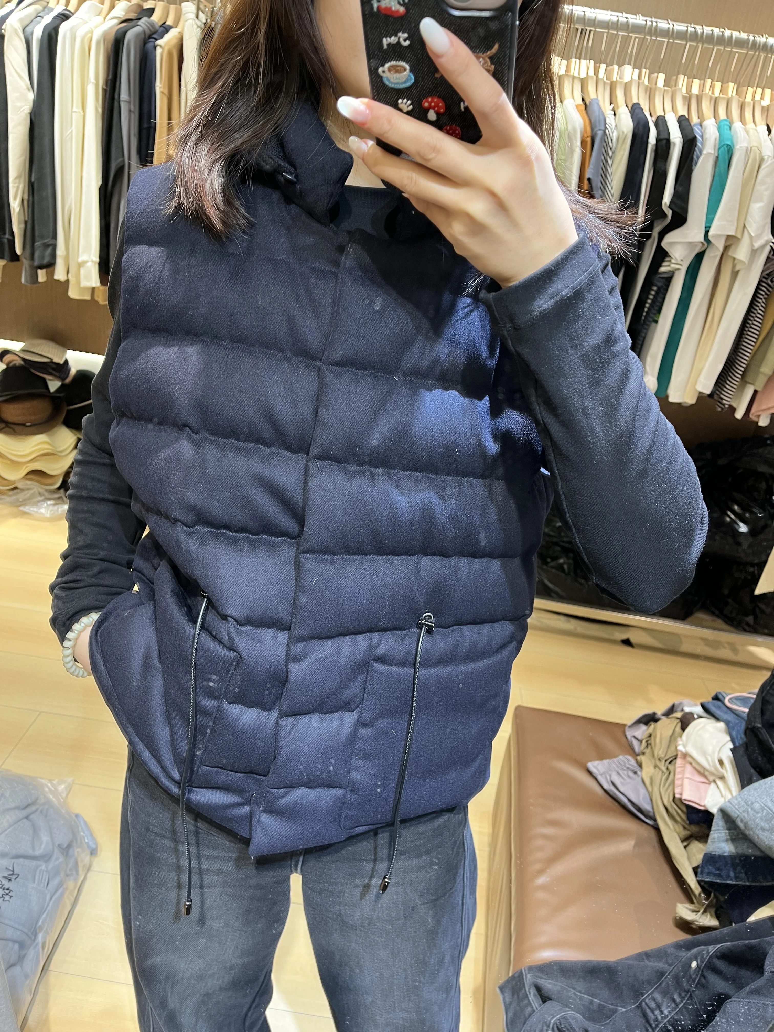 가을-겨울 다용도 고급 여성 캐주얼 후드 울 다운 베스트