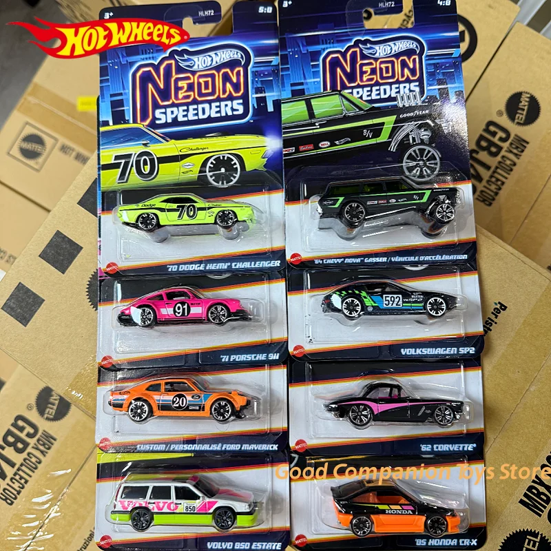 

В наличии Hot Wheels Neon Speed Car Series HLH72 Porsche Volvo Dodge Volkswagen Литая модель автомобиля Игрушки Подарки для мальчиков
