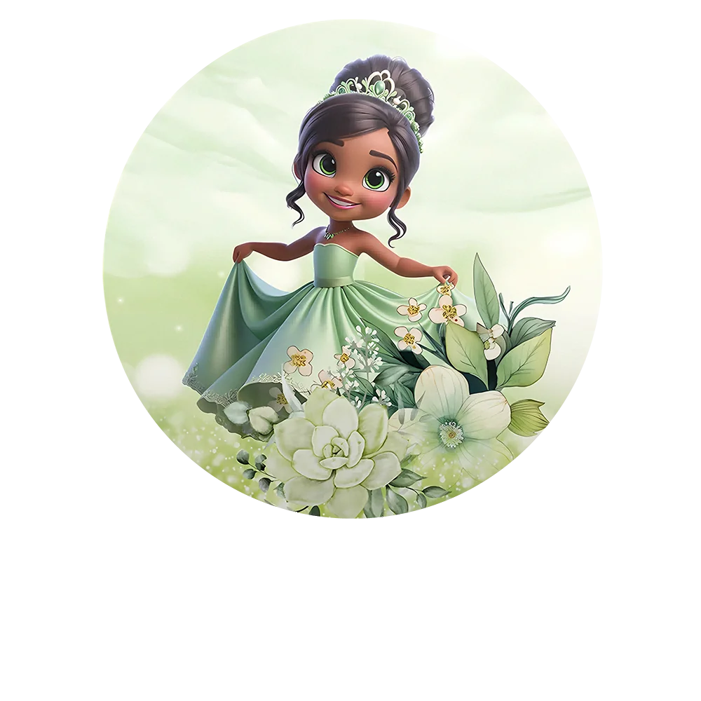 Princess Tiana and the Frog theme Girl Birthday Arched Chiara Backdrops Doubleside Elastic Cover Baby Shower Photo Background