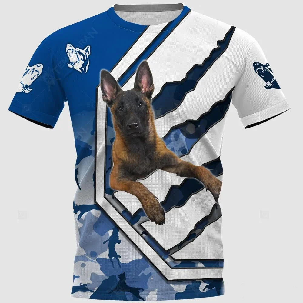 Rottweiler/Cane Corso/Malinois 3D All Over magliette stampate divertenti magliette per cani magliette magliette estive Unisex