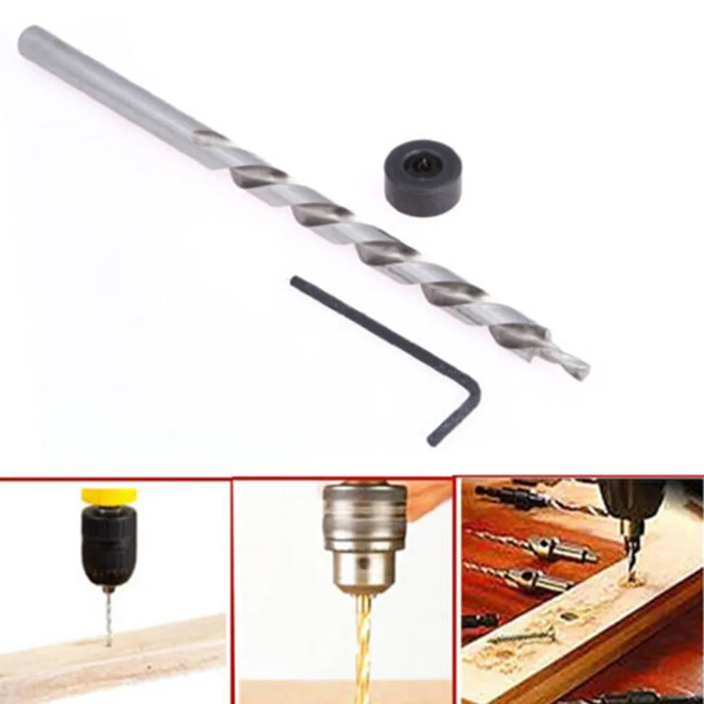 Hex-Shank Broca Passo Broca, Oblíqua Buraco Locator, Ferramentas Para Trabalhar Madeira, Manual Buraco De Bolso, 1/4 ", 3/8", Jig