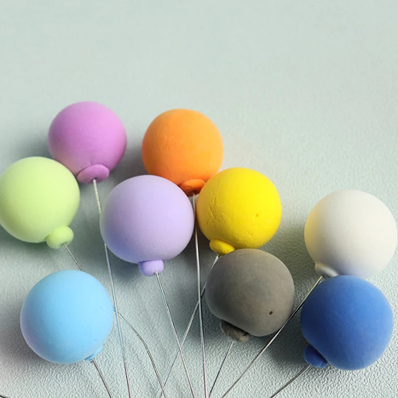 10개/세트 인형의 집 미니어처 다채로운 풍선 모델 인형 집 미니 음식 놀이 장난감 액세서리(색상 혼합)