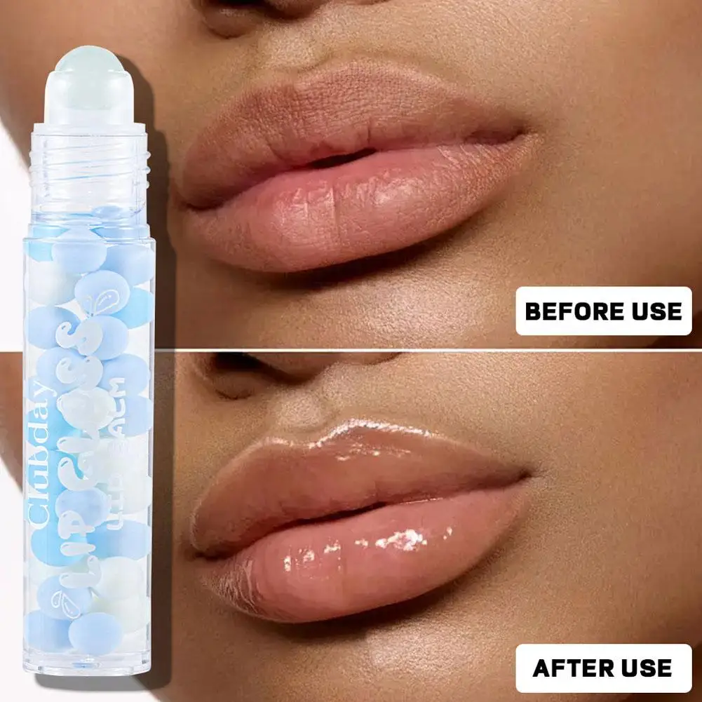 

Lip Balm Moisturizing Mirror Lip Gloss Lipstick Roll Lip Base Makeup Care Lip Oil Anti-drying Design Bead Transparent X2G9