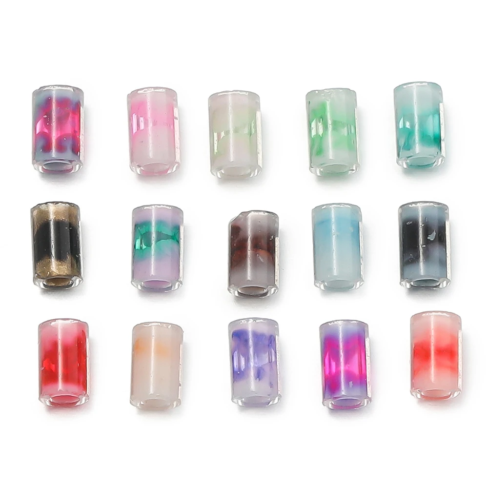 10 جرام/وحدة أنبوب زجاجي ملون بذور الخرز فاصل سحر فضفاض حبة ل سوار ذاتي الصنع قلادة مجوهرات العثور على مستلزمات صناعة