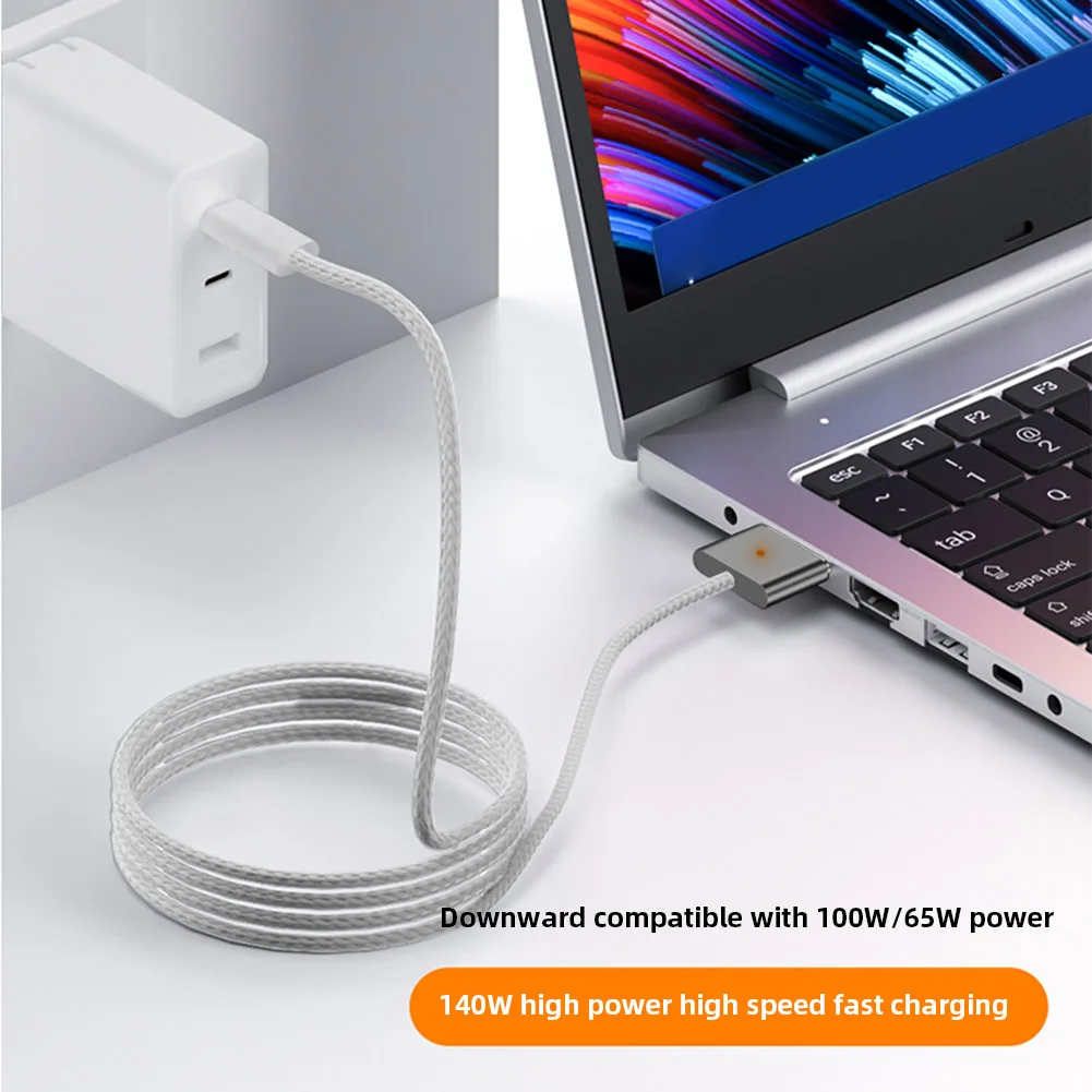 

2M USB-C Male to Magnetic3 Кабель для быстрой зарядки USB-C PD3.1 USB C to Magnetic3 Кабель для зарядки Светодиодные индикаторы для MacBook Air/Pro