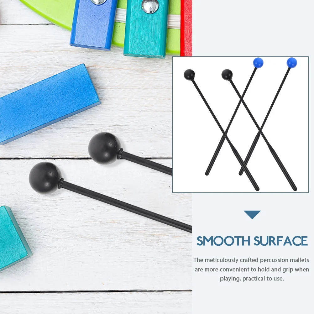 

2Pairs Plastic Rubber Xylophone Mallets Safe No Burrs Smooth Surface Performance Practice Tool Beginners Professionals