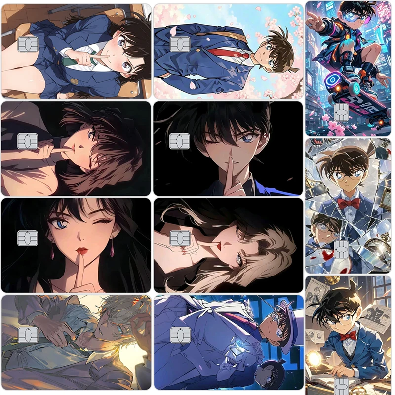 

Detective Conan Card Sticker Slim Vinyl Credit Decor Patch Skateboard Laser Anime Paster Maoriland Decals Birthday Gift