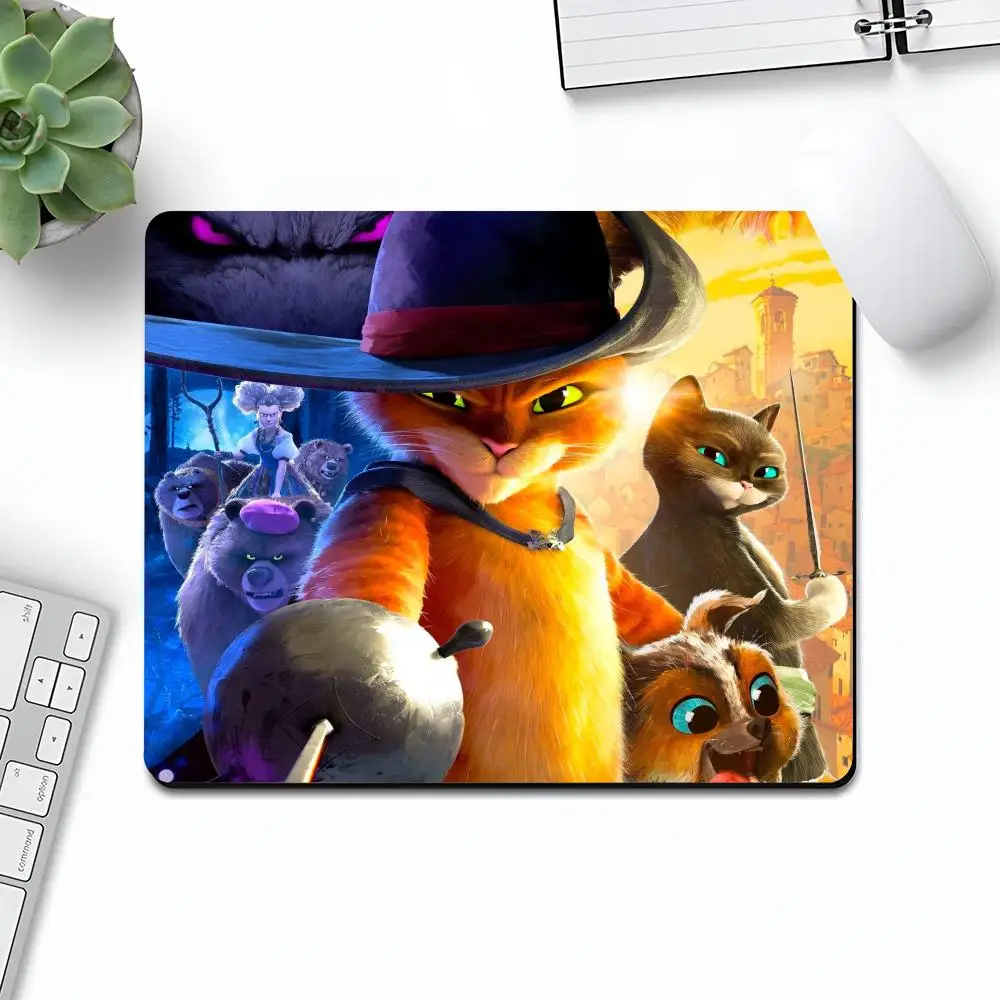 

Puss In Bo-ots Mouse Fashion Pad Art Gaming Gamer Small Rubber Locking Edge Large Computer MousePad Laptop Desk Pad