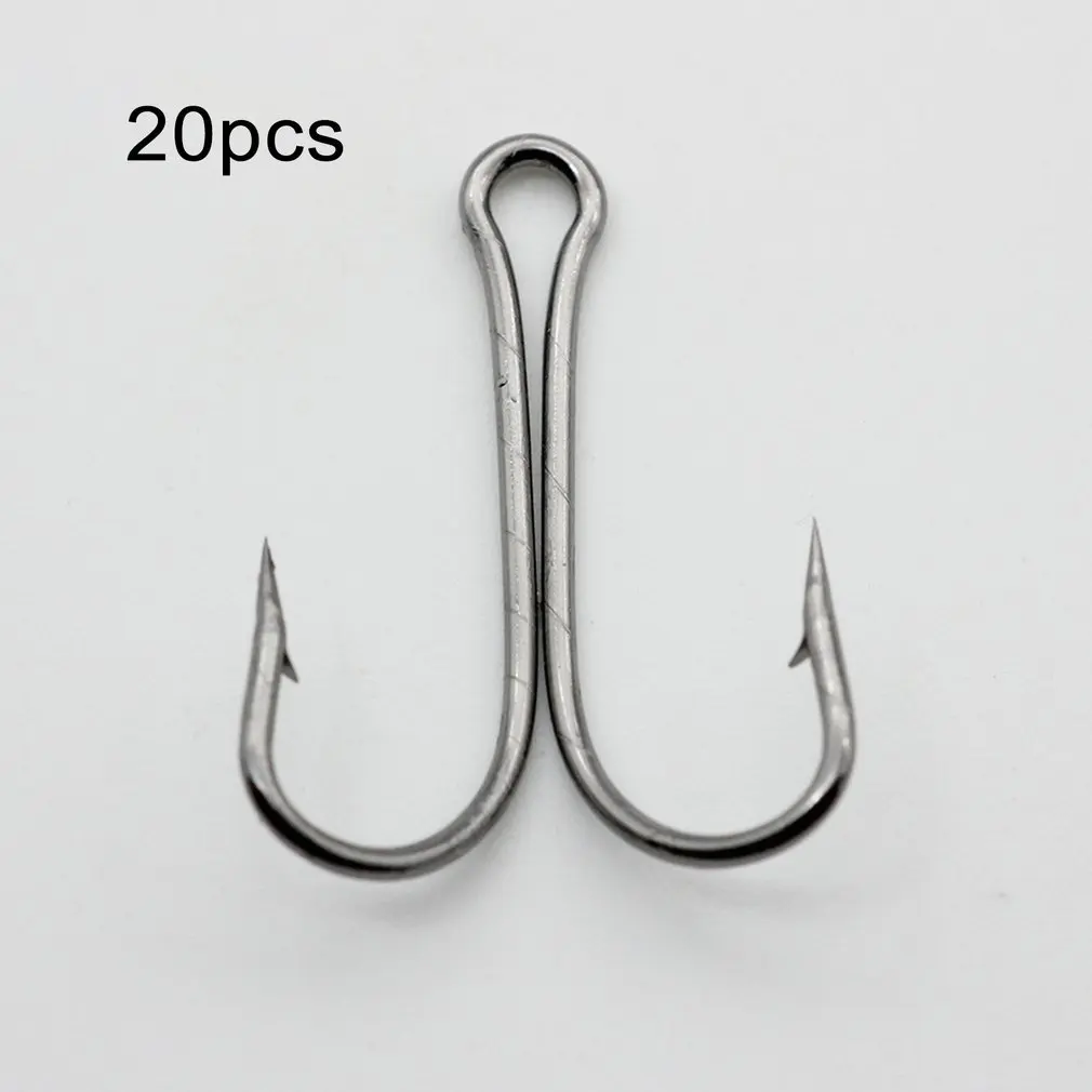 

20PCS/SET Durable Use Carbon Steel Fishing Hooks Crank Hook Fly Tying Double Hook For Lure Outdoor Fishing Accessories