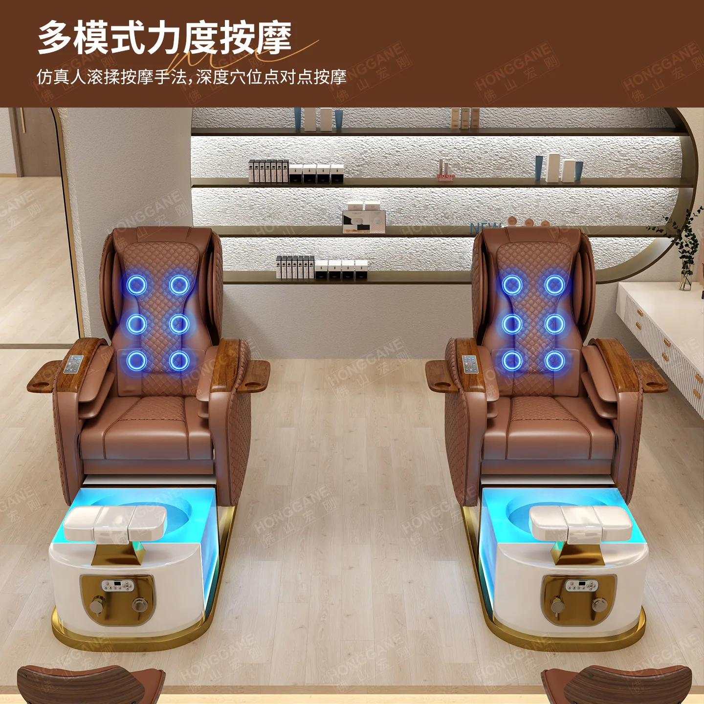 salon-style leisure foot massage chair, made of fib erglass,  intelligent electric massage chair f or foot spa treatment.