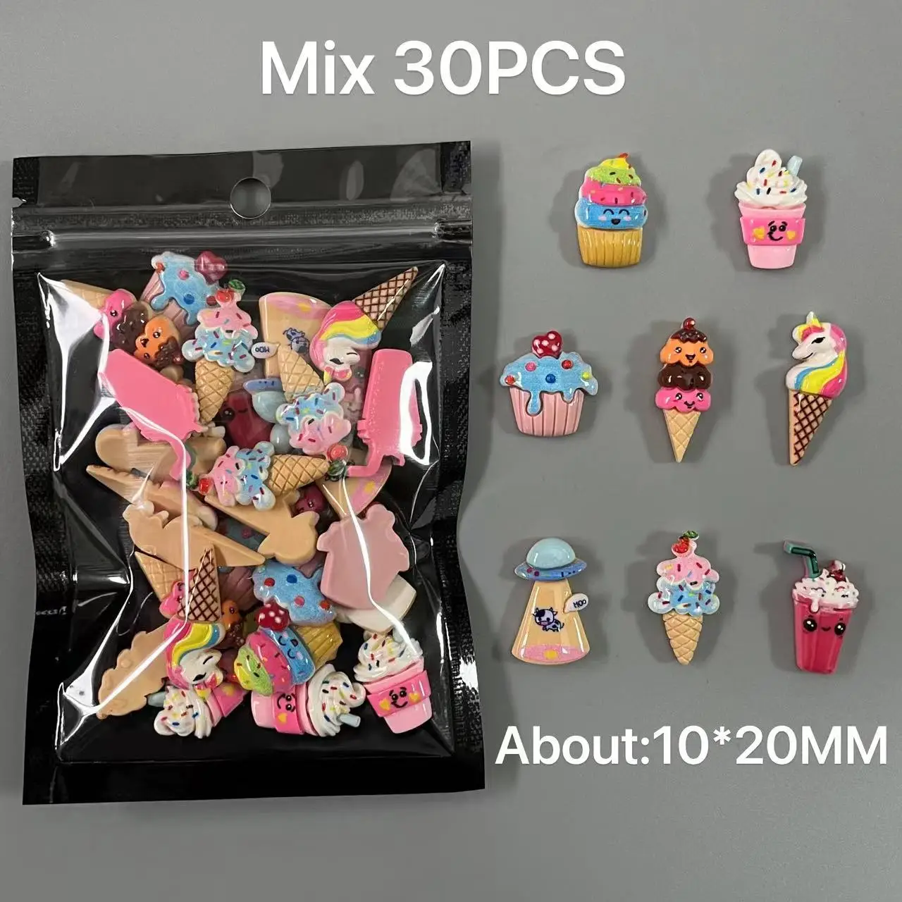 Cute Cartoon Resin Candy Glitter Diamond Lollipop Doughnut  Bear Gummy Accessory Parts Y2K Big Long Nail Art Decoration Charms