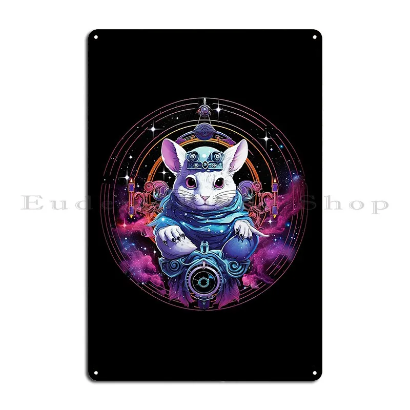 Chinchilla Vibes Gone Wild Unleashing Super Cool Space Traveler Metal Sign Custom Wall Mural Wall Decor Tin Sign Poster