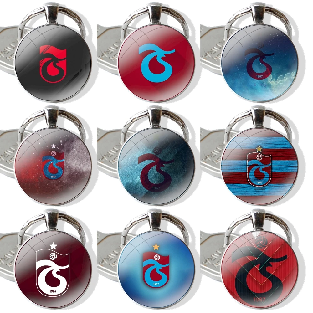 

Trabzonspor Keychain Handmade Glass Cabochon Key Ring Holder Pendant Key Chains