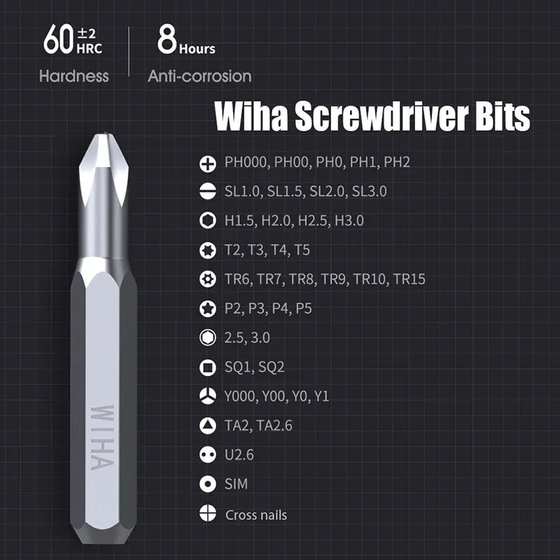 Wiha Zai Hause 44624 40 In1 ESD Micro Precision Magnetic Screwdriver Bit Set Nut Driver with Extension Rod Z6901C4
