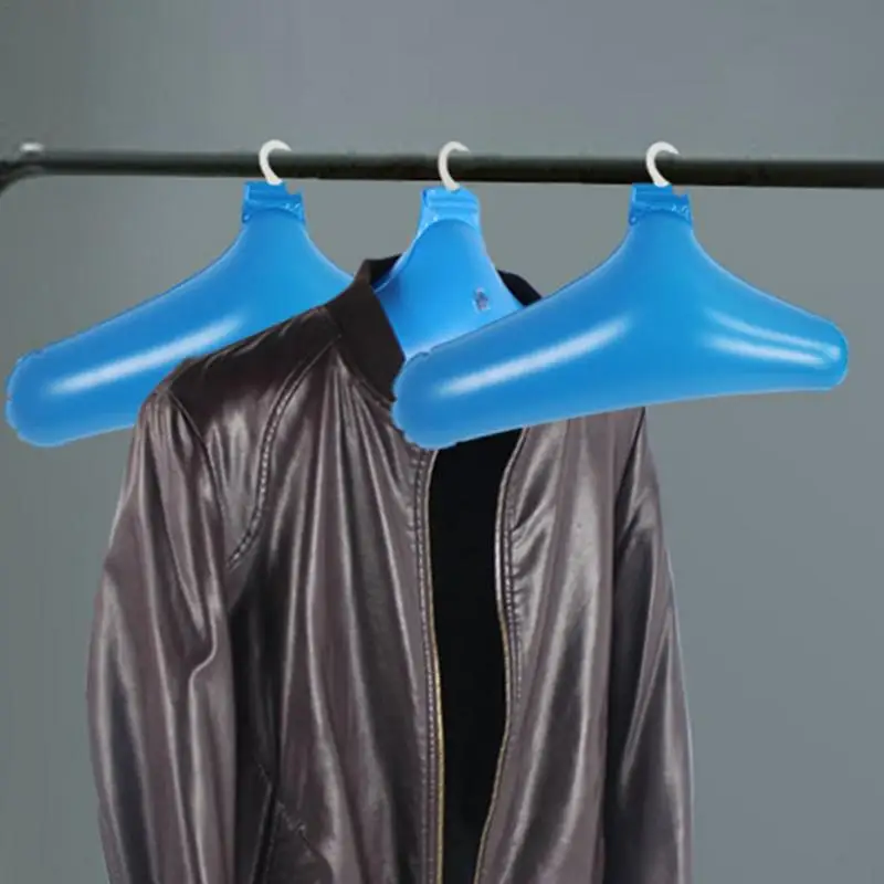 Cabides de viagem infláveis em PVC, cabides dobráveis para mala, ombro redondo, antiderrapante, economia de espaço, cabide, estável, 5pcs