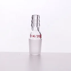 SYNTHWARE Straight suction joint, Male 14/20, The outer diameter of the small nozzle is 8mm, Borosilicate Glass, A301420