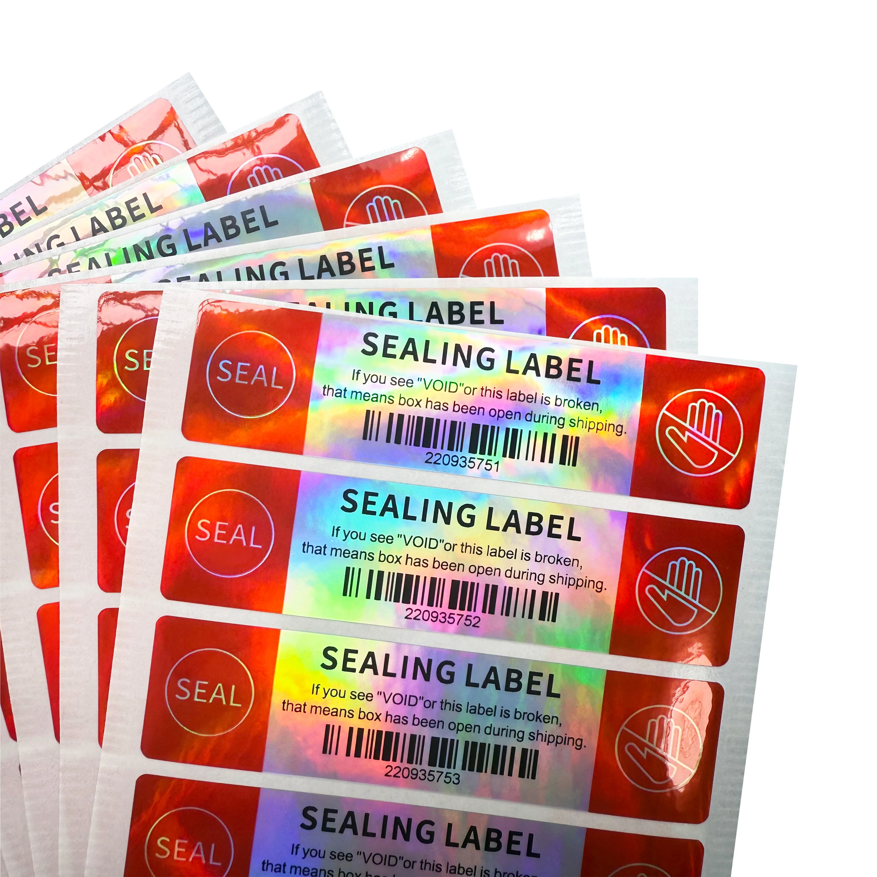 100pcs holographic security protection stickers, transportation sealing labels, waterproof and tamper proof serial number labels