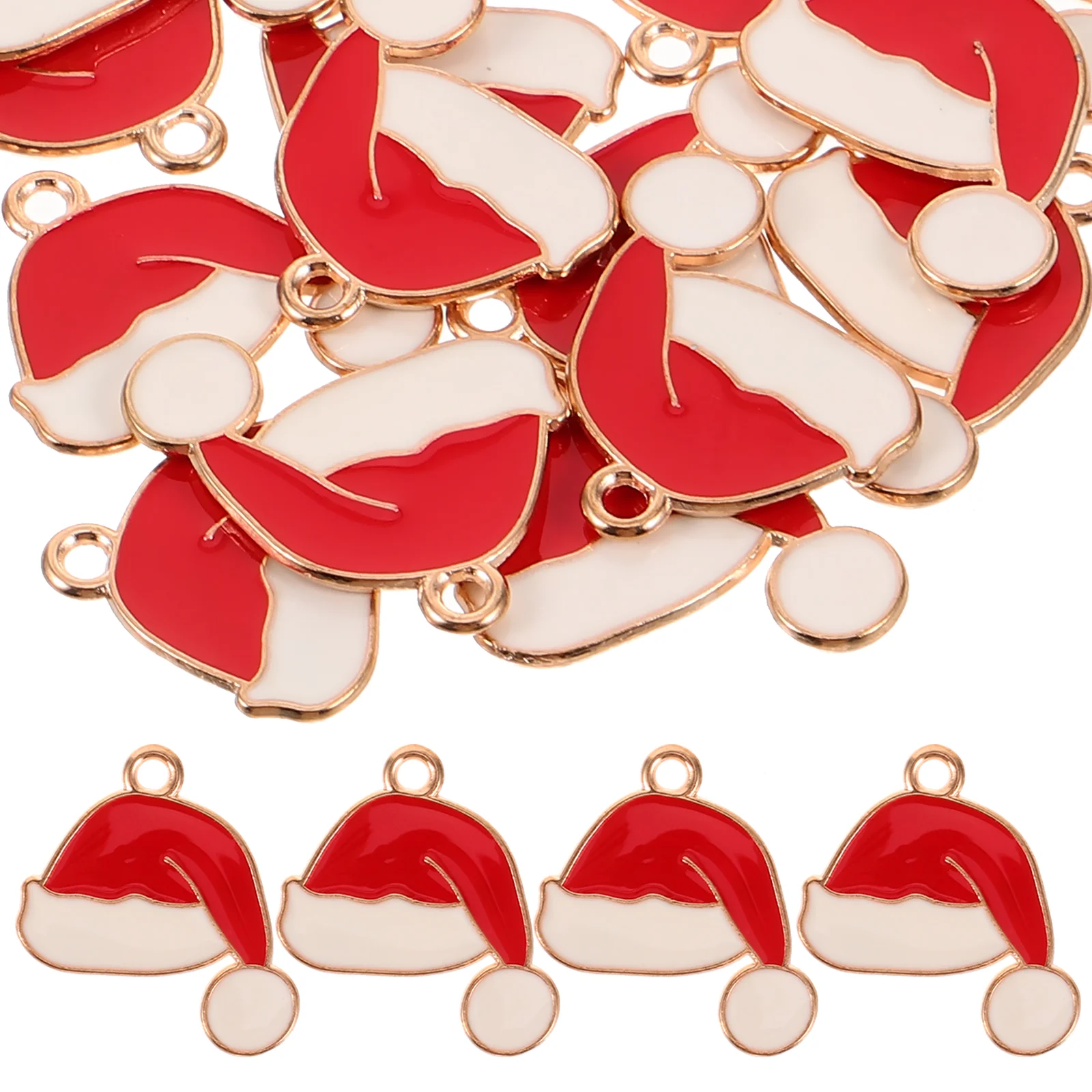 Christmas Jewelry Decor Santa Hat Pendant DIY Supplies Handmade Accessories Claus Pendants