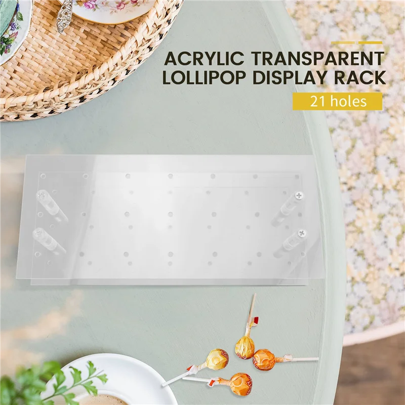 حامل مصاصة من الأكريليك الشفاف CXZD-21 لحفلات أعياد الميلاد وحفلات أعياد الميلاد