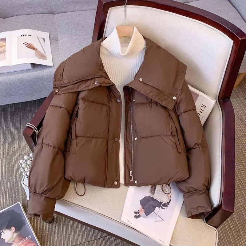 

2026 Women's Winter Jackets Parkas New Loose Bread Coat Female Students Fashion Short Down Cotton Clothes Jacket