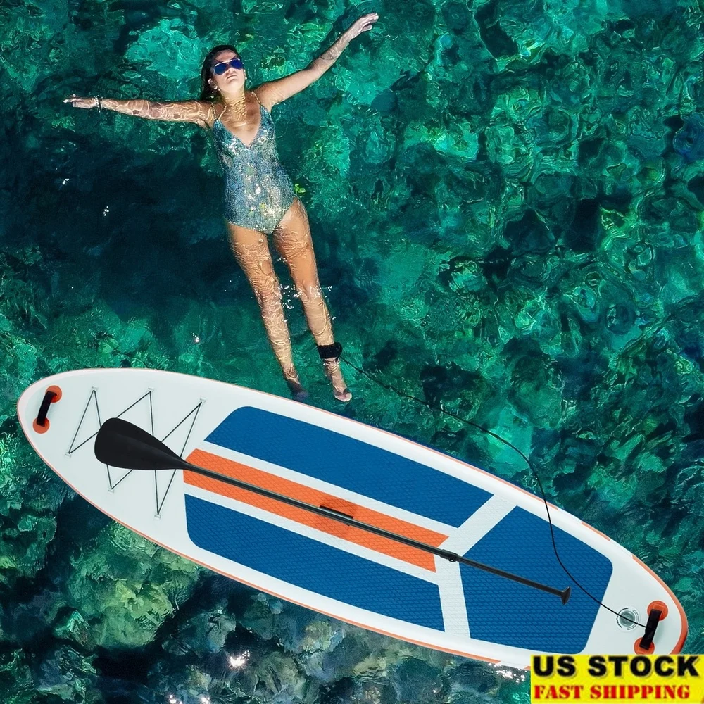 

Inflatable Stand Up Paddle Board Non-Slip Deck 3 Fins High Pressure Pump Backpack Repair Kit Waterproof Phone Case 400lbs