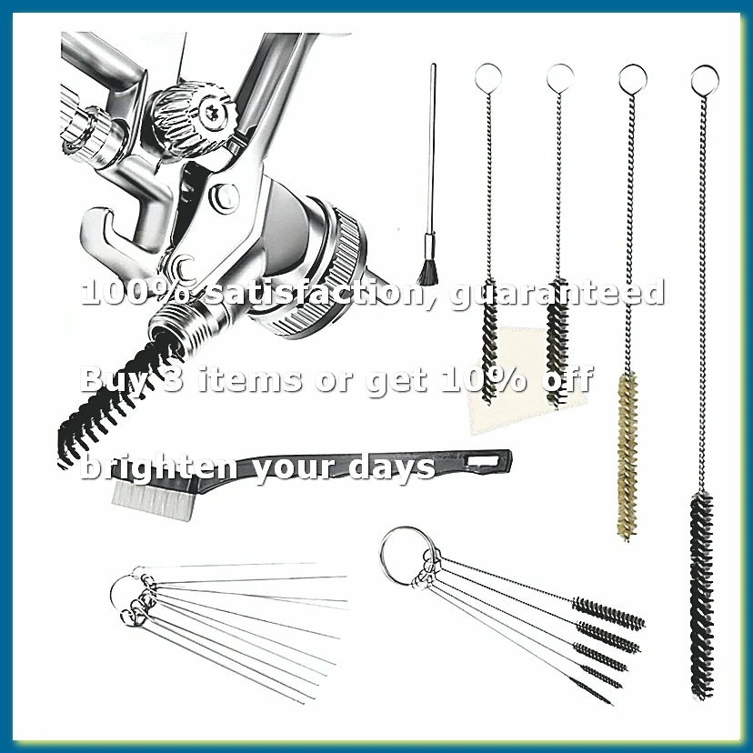 ●Multi-Purpose SprayGun Cleaning Kit PaintGun Cleaning , Mini Brushes & Needles, Metal Tube Cleaning Brush Nozzles-ABFB
