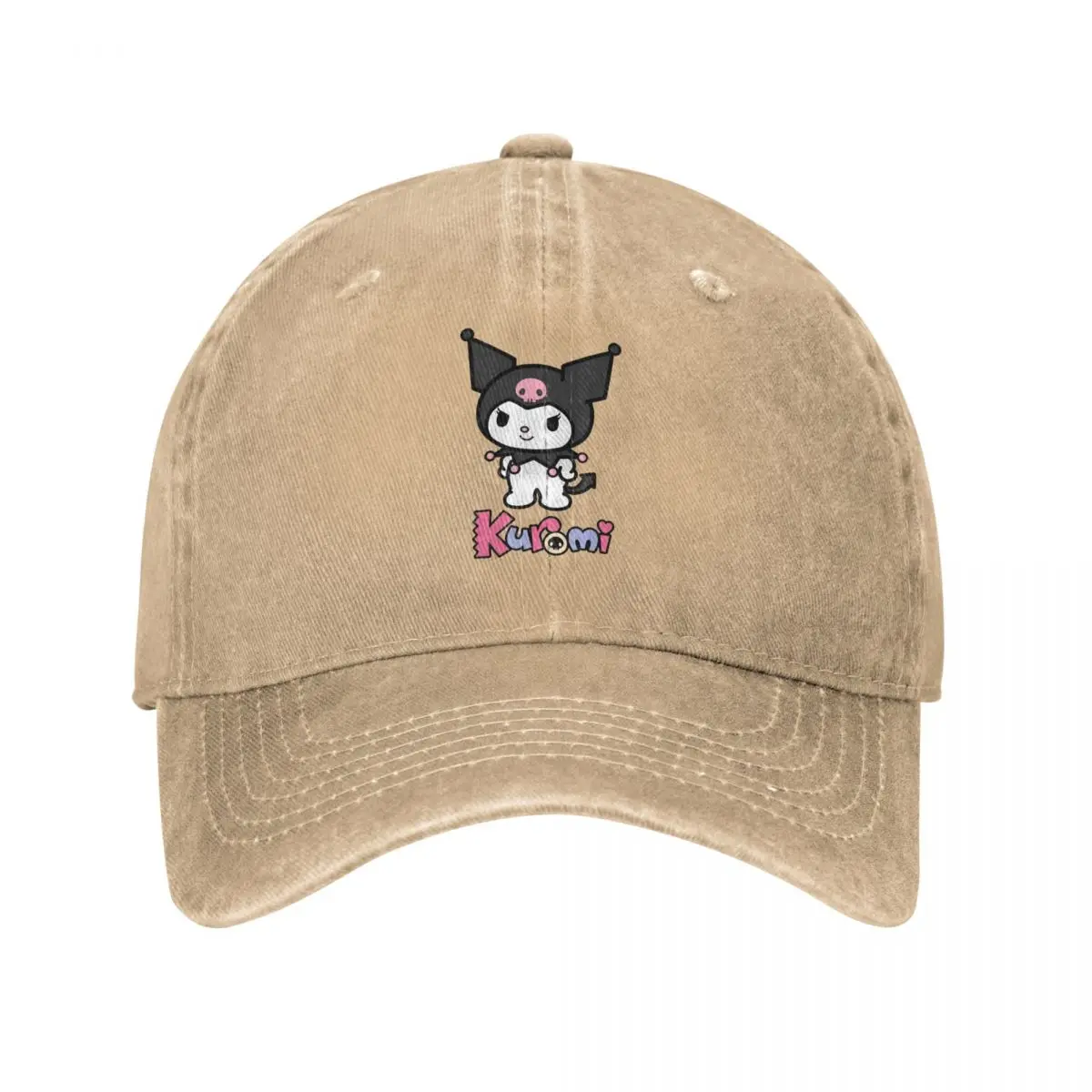 NEW Washed Denim Hats I Love You Kuromi Vintage Baseball Cap Classic Dad Hat