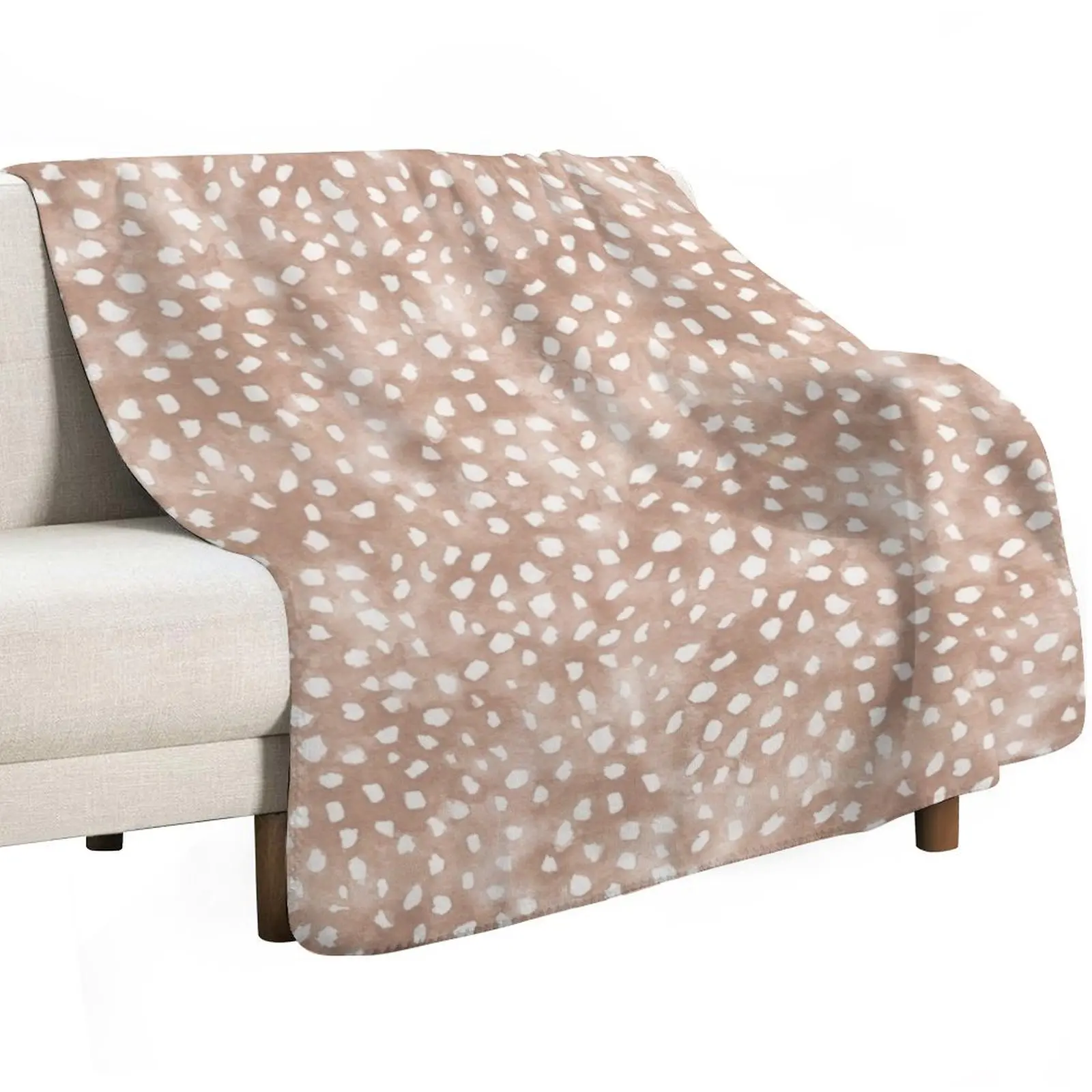 Light Brown Boho Deer Spots Fawn Print Throw Blanket christmas decoration Retros Soft Beds Sofa Blankets