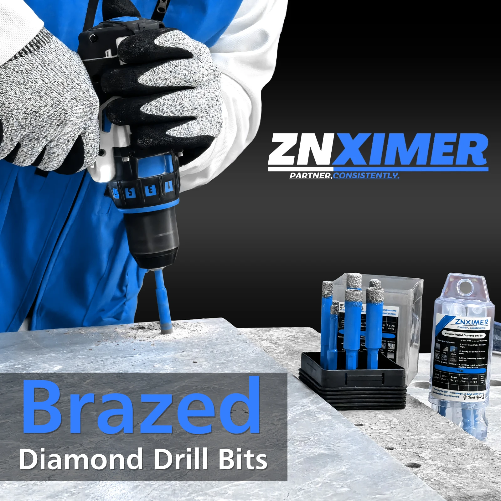5-16mm Hexagonal Shank Brazed Dry Ceramic Tile Drill Bit Granite Marble Vitrified Tile Hole Opener Diamond Drill Bit