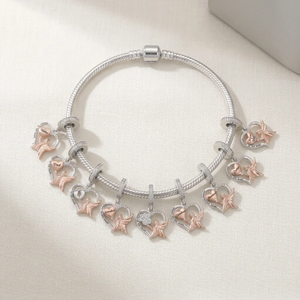 FC Jewelry Fit Original Pan Charm Bracelet 925 Sterling Silver Angel Heart Dad Grandad Paw Baby Foot Bead For Making Berloque