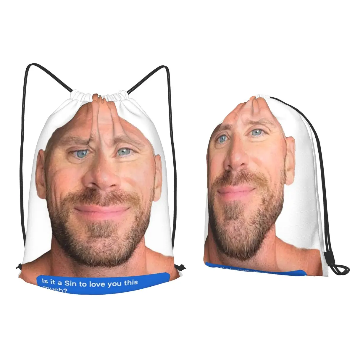 Johnny Sins Flirty Text Bubble Rucksäcke, modische Tasche mit Kordelzug, Bündeltasche, Kleinkramtasche, Büchertaschen für Männer, Frauen, Studenten