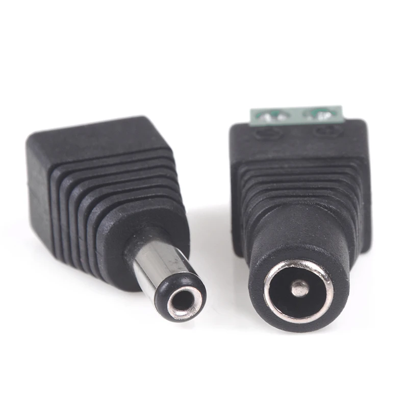 Conector do adaptador macho e fêmea Plug Jack, 2.1x5.5mm, 5 pares