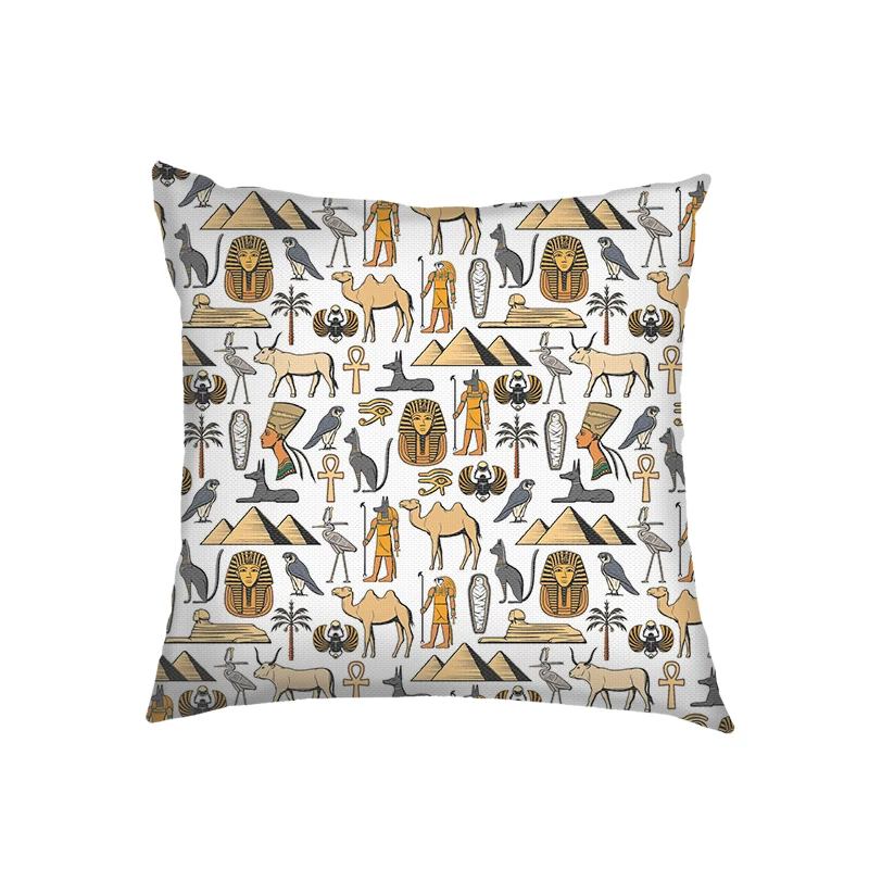 Ancient Egyptian Art Cushion Covers Egypt Pharaoh Anubis Pillowcase Eye of Horus Eye of Horus Sofa Pillow Covers for Living Room