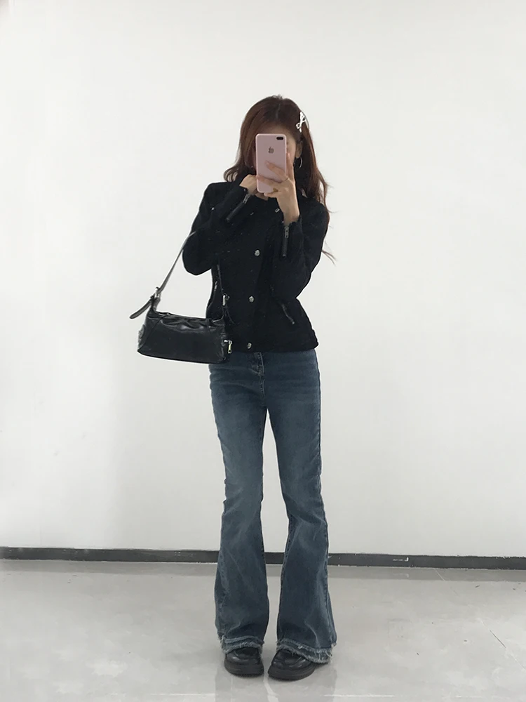 Chaqueta de Trabajo Nea con Cuello Alto para Mujer, Principios de Otoño 2025, Nueva, Estilo Retro Americano, Entallada, de ...