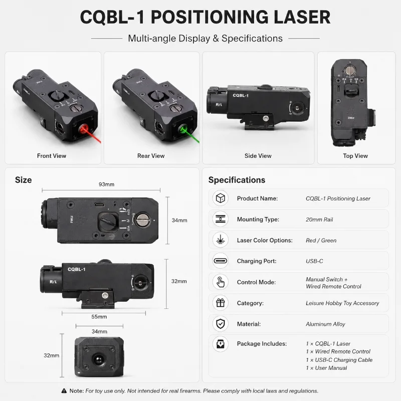 CQBL-1 Rechargeable Green Positioning Device Universal 20mm Rail Wired Remote Button Hobby Modification Supply