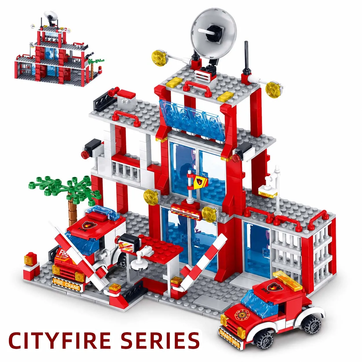 City Fire Department Fire Truck Building Blocks Toy with Firefighter Figures Children's Gift Educational Construction Bricks Set