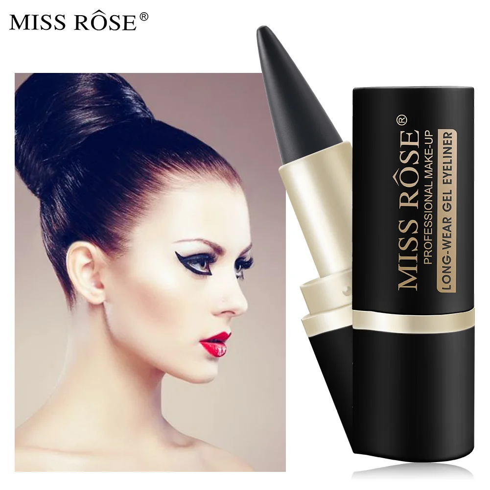 Waterproof Matte Eyeliner Gel, Quick Dry Rich Color, Single Head Black Solid Long Lasting Non-smudge Eyeliner