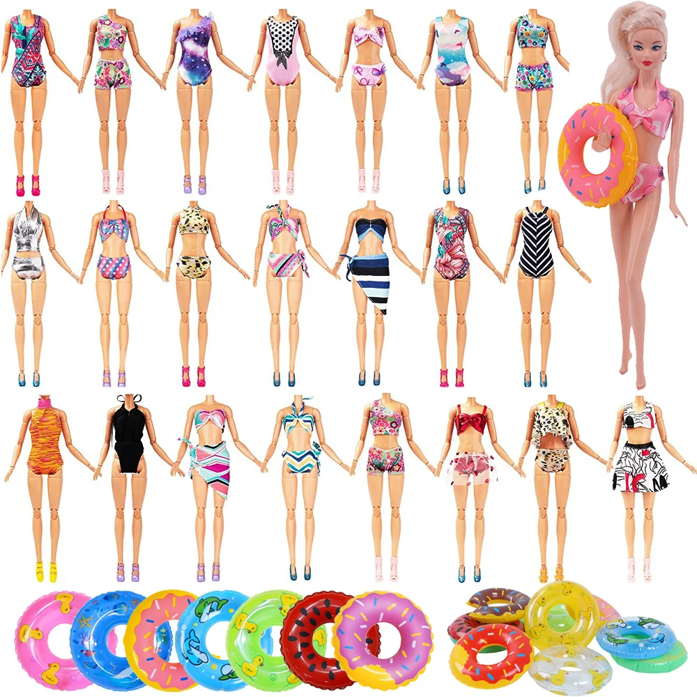 Clothes For Barbies Swimsuit Fashion Bikini Summer Beach Party Dress Inflatable Swimming Ring DIY Accessories Fit 30cm BJD Dolls