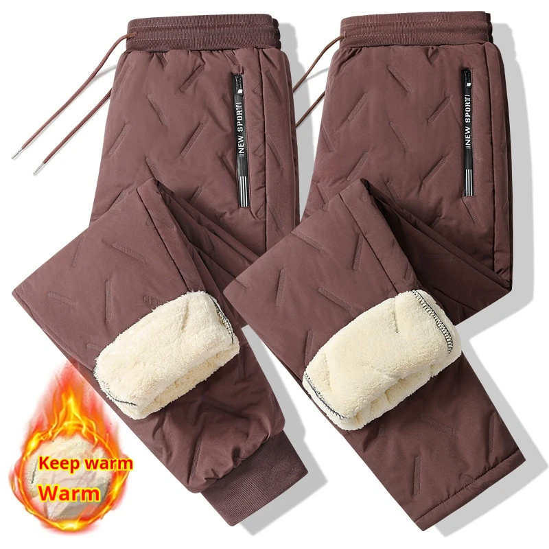 

2025 Winter Mens Plush Pants M 8XL Ultrasonic Cotton Sports Trousers Middle Aged Elderly Outdoor Casual Sweatpants Winter pants
