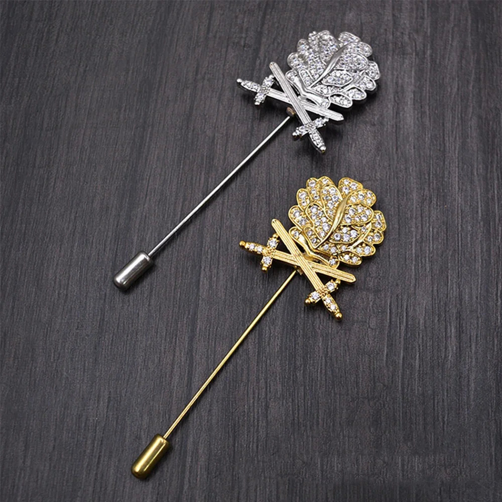 VINTAGE GERMAN WH OAK LEAVES SWORDS DIAMONDS KNIGHTS INSIGNIA MEDAL BADGE PIN SUIT BROOCH BREASTPIN