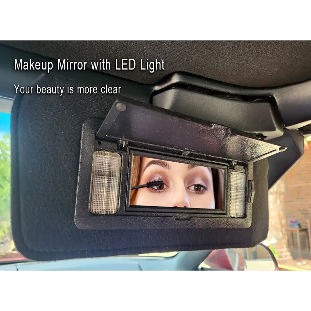 زوج جديد من أقنعة الشمس مع مرآة زينة وإضاءة LED لـ 84-96 تشيفي كورفيت C4 5.7L