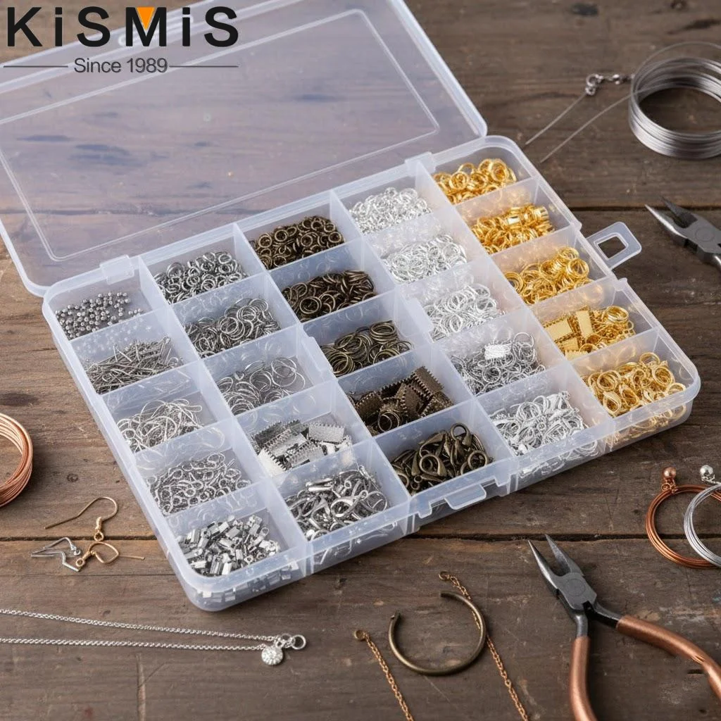 

DIY Jewelry Making Kit with Lobster Clasps Jump Rings Earring Hooks and Clips for Craft Accessories