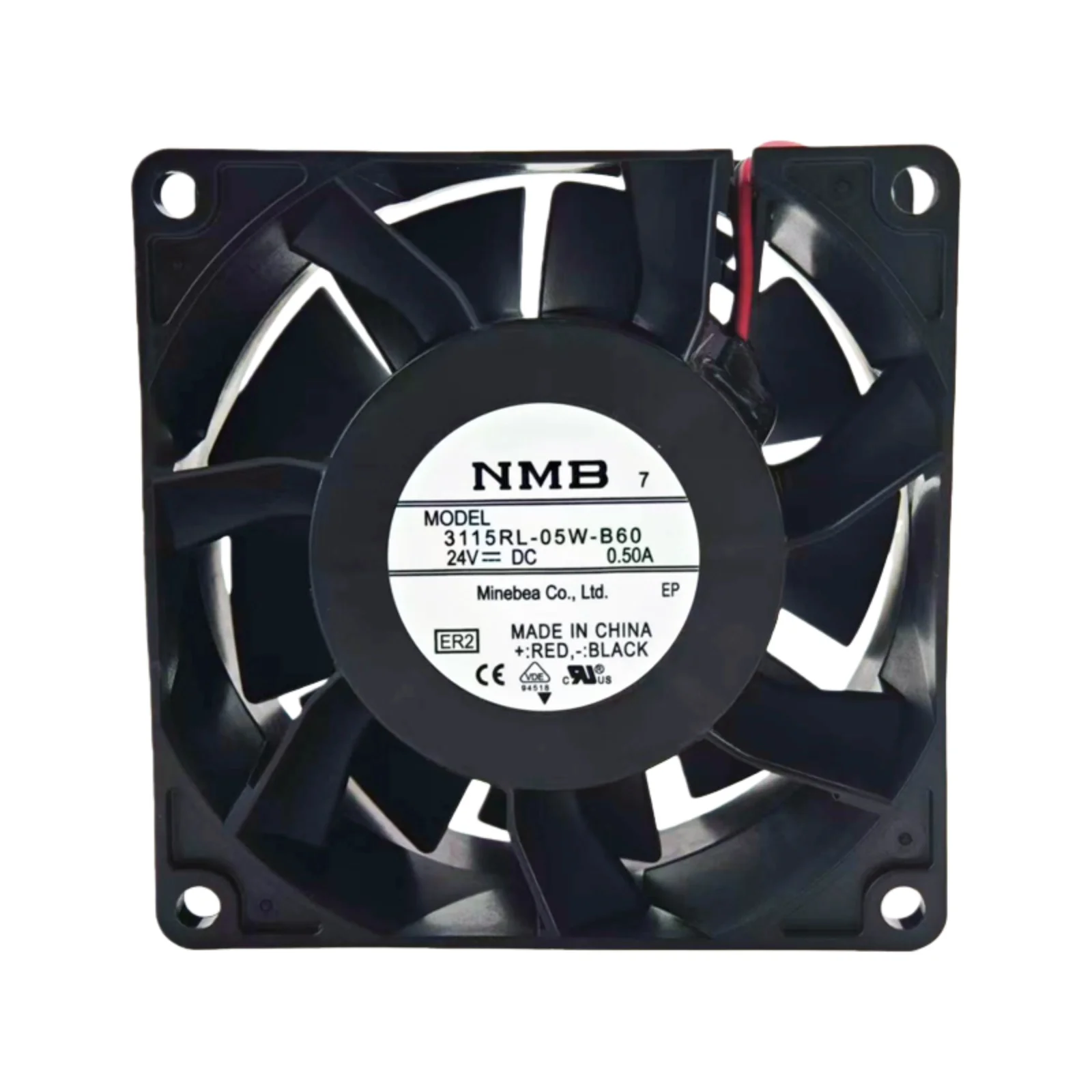 for NMB 3115RL-05W-B60 80x80x38mm DC 24V Waterproof Cooling Fan, 0.50A 5500RPM 75.9CFM 51dBA, IP Rated Axial Fan for Inverter