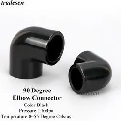 20~50mm Black PVC Pipe Connector UPVC Pipe Garden Water Elbow Joint Aquarium Tank Water Supply Tube Connectors