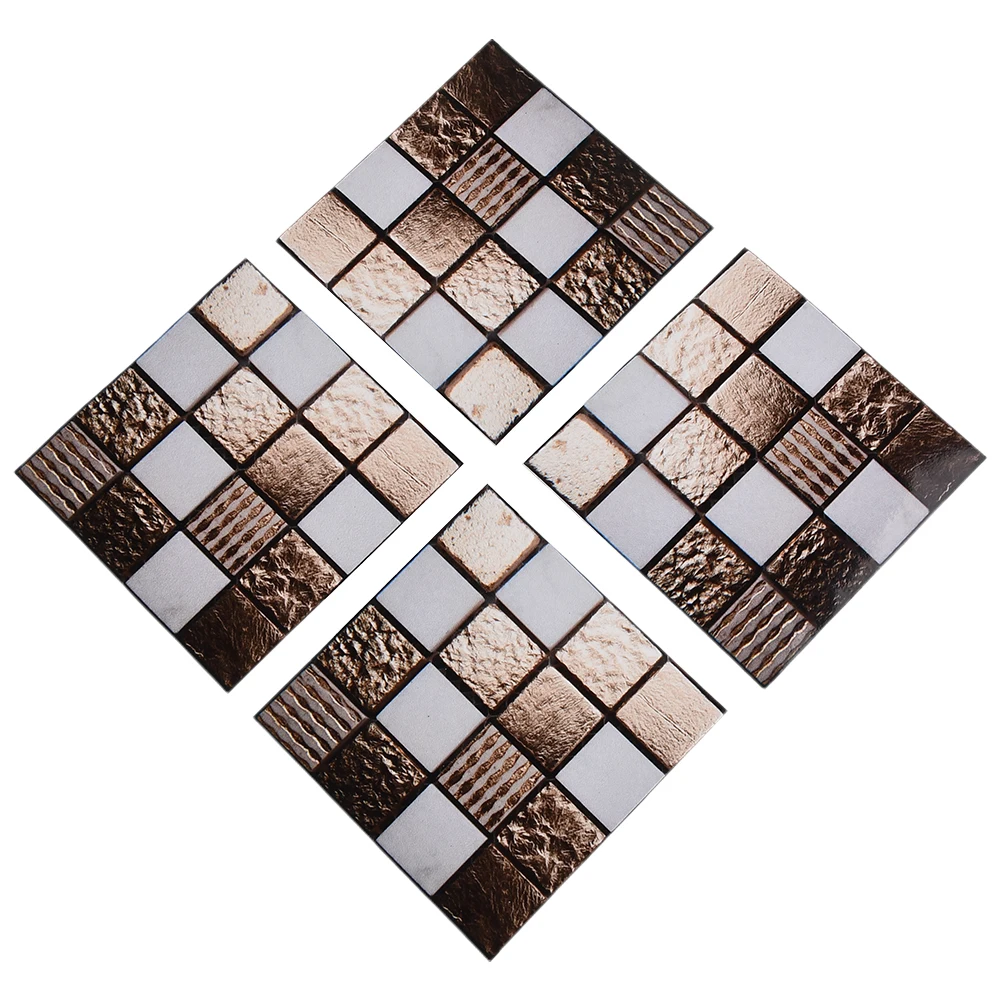 Flexible And Humidity Wall Stickers Waterproof 10*10cm 10pcs Backsplashes For Bathroom Mosaic Oilproof Stickers