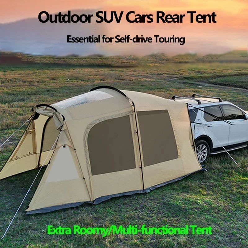 Universal SUV Cars Rear Tent Extension Tunnel Flysheet Portable Thicken Rainproof Sunproof Multifunctional Outdoor  Camping Tent