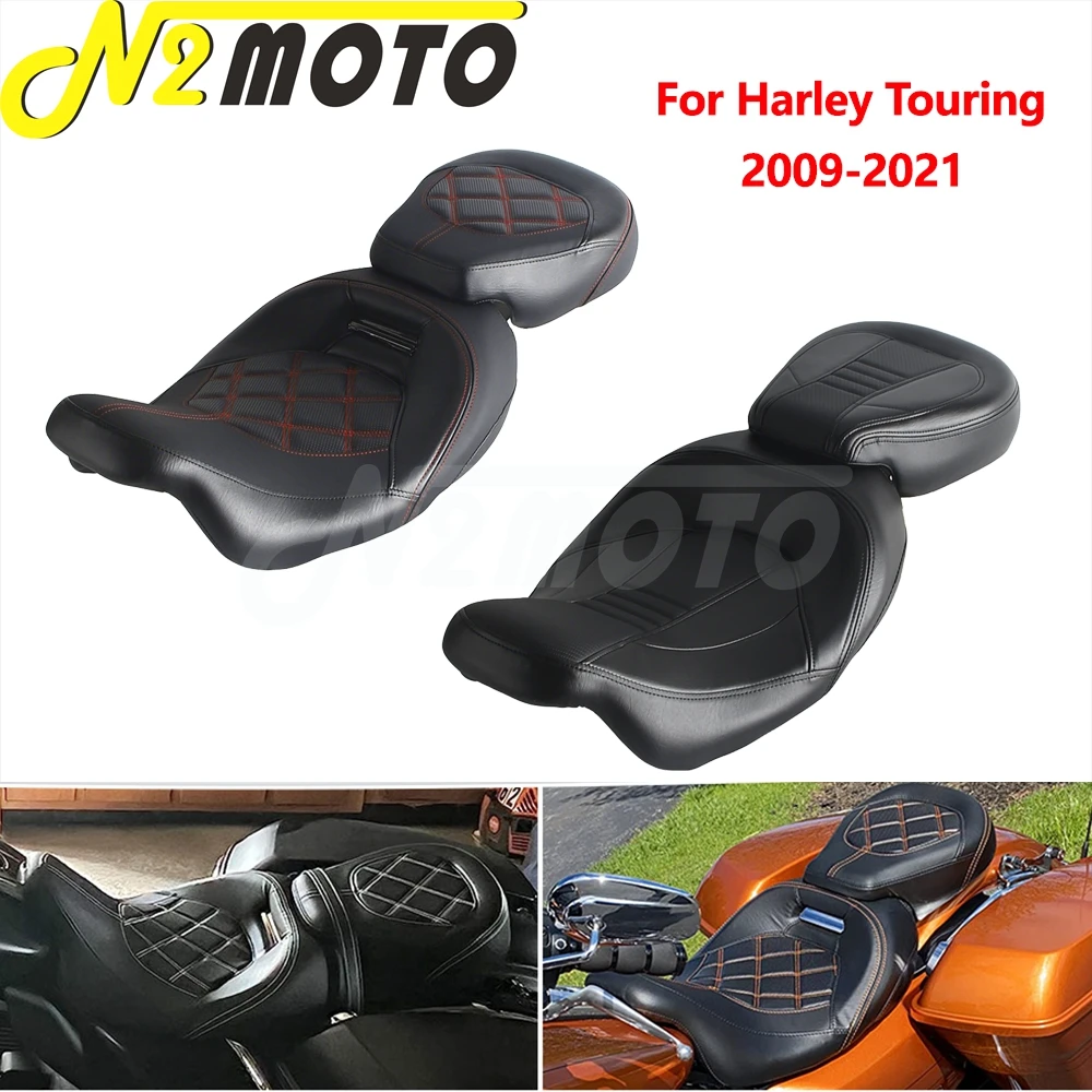 Motorrad-Doppelsitzkissen als Ersatz für Harley Touring Road King Street Glide Electra Glide Fahrer- und Beifahrersitzpolster 2009-21